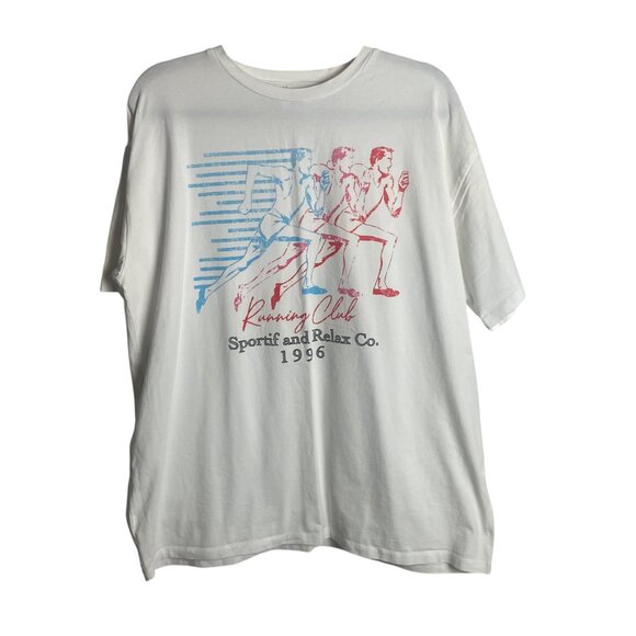 Princess Polly Size 4 Oversized Runing Club Graphic T Shirt Retro Organic Cotton - Picture 1 of 5